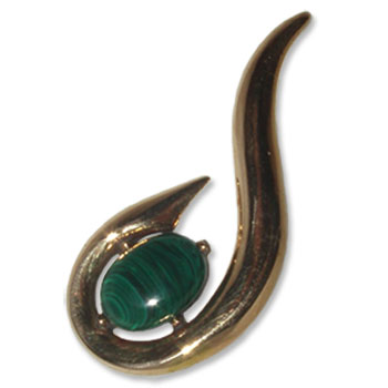 13043-Bronsbrosch  med Grön sten