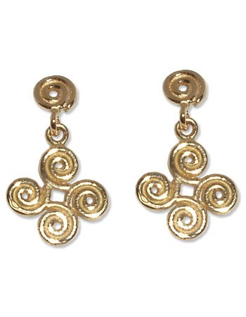 227 - Guldörhängen 18k Vikingamodell med instickspluppar