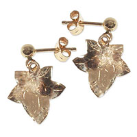 257 - Guldörhängen 18k Murgrönan med insticksplupp