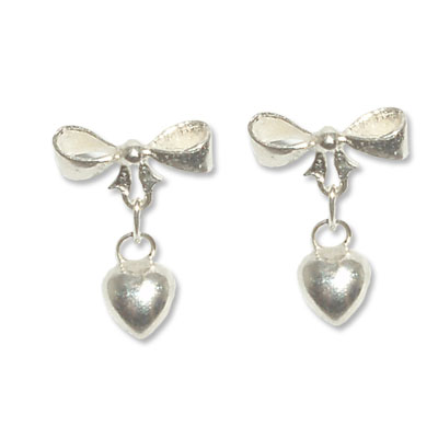 3158- Silverörhänge Hjärta.
