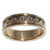 9027 - Bronsring med vågmotiv