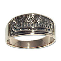 9059 - Bronsring med Vikingskeppsmotiv