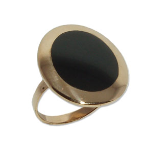 9071-1 Bronsring med Svart onyx sten.