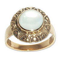 9112 - Bronsring Keltisk med sten