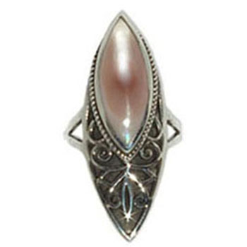 4105-4  Silverring Keltisk med Rosa pärlemors sten.