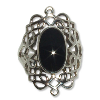 4107-4  Silverring Keltisk  med Svart onyx sten.