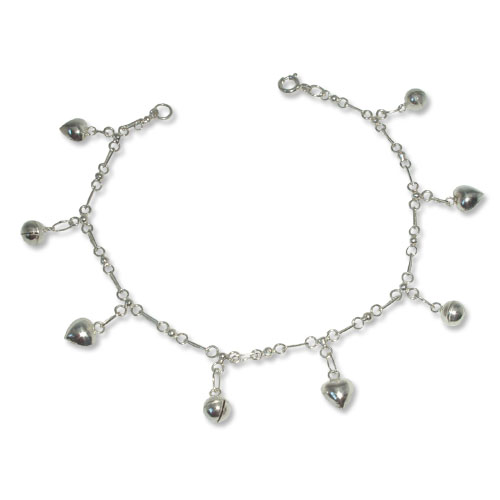 5032 - Silverarmband med hjärta.