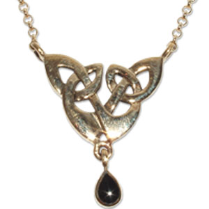 7110-1 Bronshänge  Keltiskt med svart onyx sten