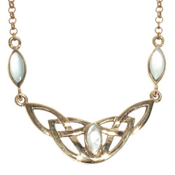 7137 - Bronshänge Keltiskt med Vit Pärlemors sten.