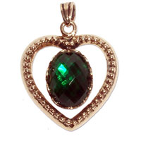 7283 - Bronshänge med färgad Cubic Zirkon
