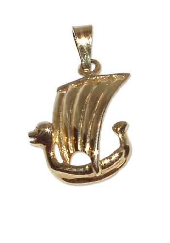 747-Guldhänge 18k Vikingskepp. 