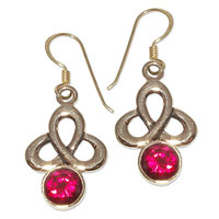 8074 - Bronsörhängen Keltiska med färgade CZ stenar