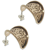 8142 - Bronsörhängen Gotlandsörhängen med insticksplupp av silver