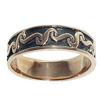 9039 - Bronsring Vikingaring med vågmotiv