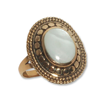 9088 - 2  Bronsring Keltisk med sten