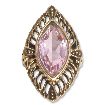 9101 -2 Bronsring Keltiskt med CZ Rosa sten.