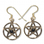 8097 - Bronsörhängen Pentagram med svart onyx sten.