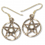 8097-1 Bronsörhängen Pentagram med Vit Pärlemors sten. 