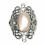 4107-3  Silverring Keltisk  med  Rosa pärlemors sten.