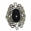 4107-4  Silverring Keltisk  med Svart onyx sten.