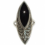 4105-2 - Silverring  med  Svart onyx sten.