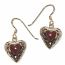 8108 Bronsörhängen Keltiskt Hjärta med Röd karneol sten