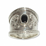 4138 Silverring Keltisk med svart onyx sten.