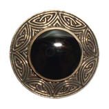 13022-Bronsbrosch Keltiskt med svart onyx sten.