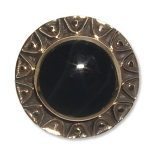 13033-Bronsbrosch Keltiskt med svart onyx sten