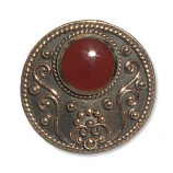 13038-Bronsbrosch Keltiskt med Röd karneol sten