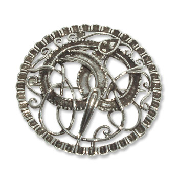 2059  -  Silverhängen Keltisk Orm /Kombinerad brosch.