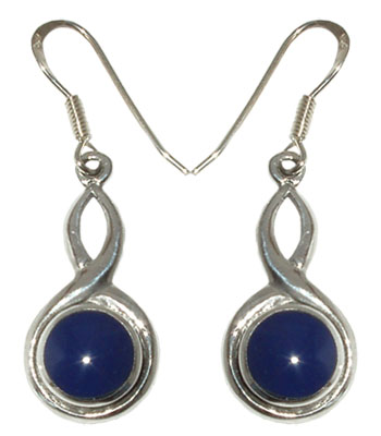 3069 - Silverörhängen Keltiska med blå sten