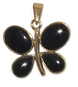 7228-1 Bronshänge med svart onyx sten.